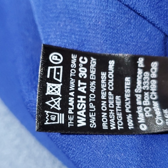 BLUE MIX BLOUSE MARKS & SPENCER LIMITED COLLECTION SIZE 12 INTERIOR LINED PLEATS - Picture 12 of 12